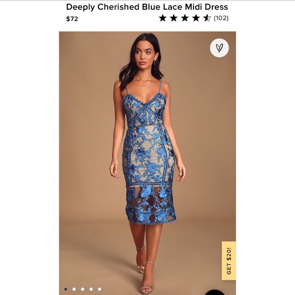 NWT lulus blue midi dress
